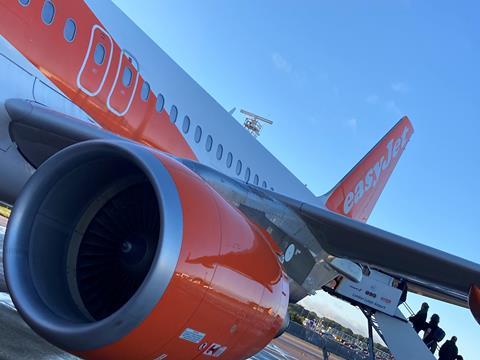 EasyJet aircraft at Luton airport Oct 2021