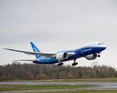 Boeing's 787 makes first flight 15 December 2009
