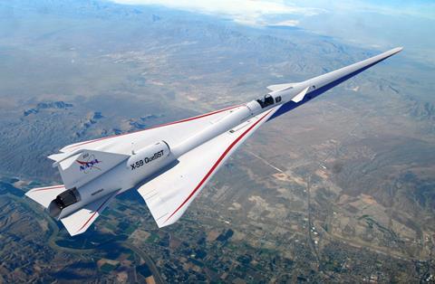 X-59 Flying