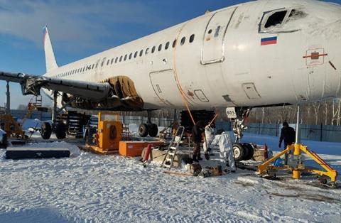 Ural A320 dismantled-c-Ural Airlines