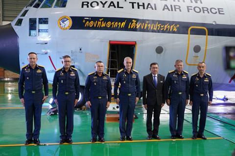 Thai air force officials with and updated C-130H