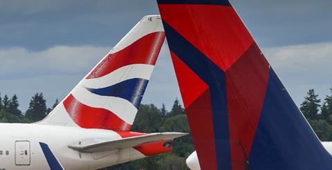 British Airways and Delta Air Lines at Seattle airport