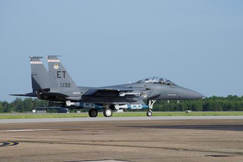 F-15E Strike Eagle with modified 2,000-pound GBU-31 Joint Direct Attack Munition for maritime strike c USAF