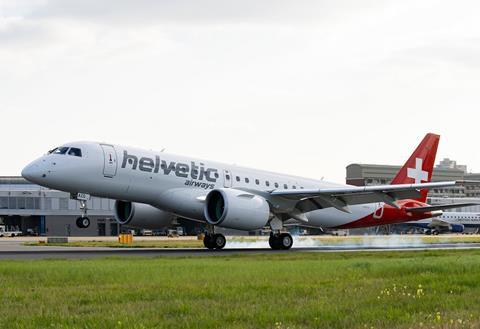Helvetic E190-E2 at LCY-c-London City airport