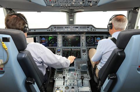 A350-900 cockpit flightdeck