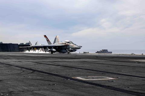 FA-18 launches from USS Harry S Truman c US Navy