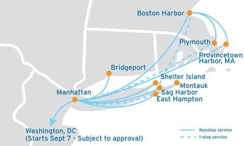 Tailwind Air's route map as of 29 April 2022