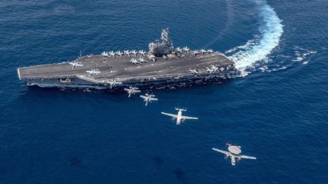 uss ronald reagan air wing formation