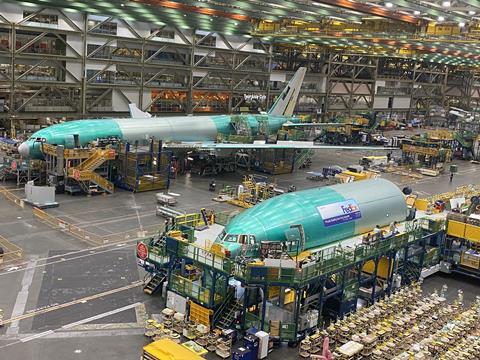 Boeing's Everett production site on 15 June 2022