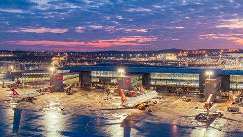 Turkish Airlines aircraft at Istanbul Airport