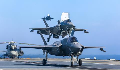 USMC F-35B lands aboard HMS Queen Elizabeth c USMC