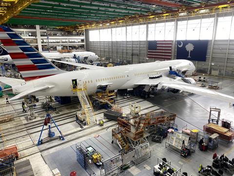 Boeing 787 assembly site in North Charleston, South Carolina on 15 April 2024