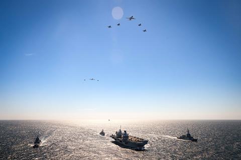 RAAF F-35As and Rivet Joint over Prince of Wales