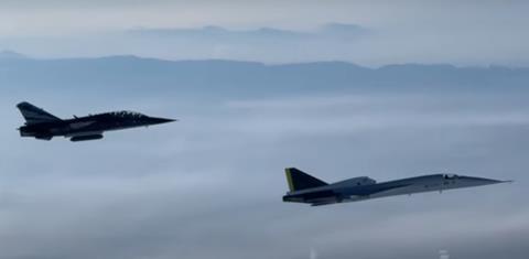 XB-1 flying supersonic-c-Boom