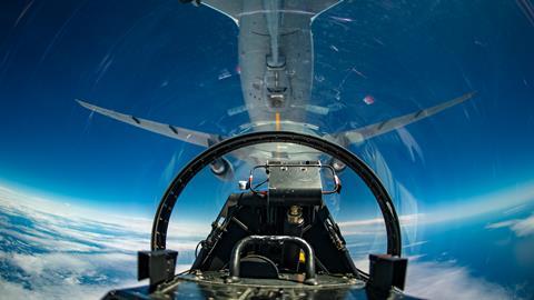 F-16 refuelling cockpit view c USAF