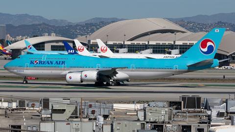 Korean Air Boeing 747-8 at Los Angeles