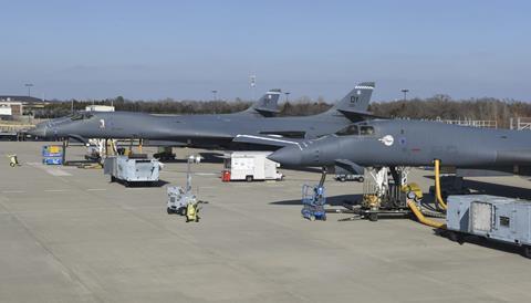 B-1B Lancer bombers at the Maintenance, Repair and Overhaul Training Center at Tinker AFB in Oklahoma in 2019 c USAF