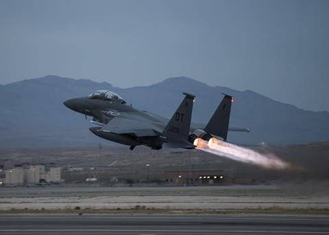 F-15E Strike Eagle takes off from Nellis Air Force Base in Nevada c US Air Force