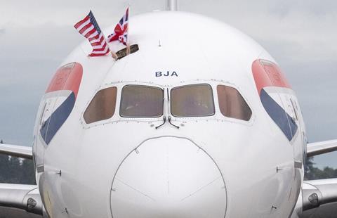 BA aircraft with flags-c-British Airways