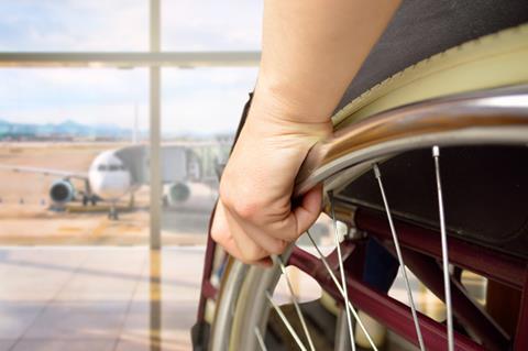 Wheelchair user at airport