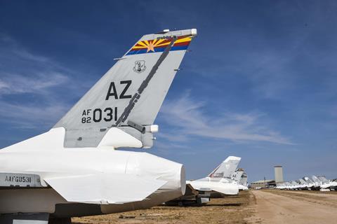 US Air Force mothballed F-16 Boneyard Davis-Monthan c USAF
