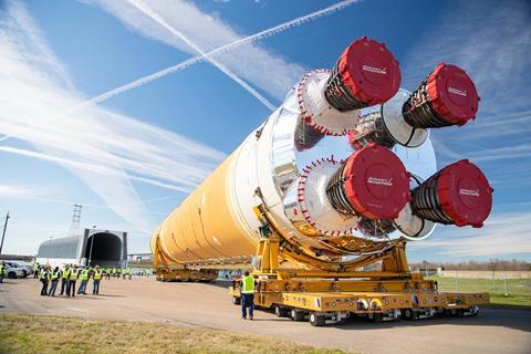 Aerojet Rocketdyne RS-25 engines on SLS