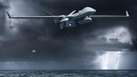 MQ-9B SeaGuardian dropping sonobuoys c General Atomics