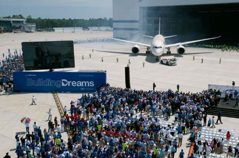 first 787 from charleston march 2015 640 c Boeing