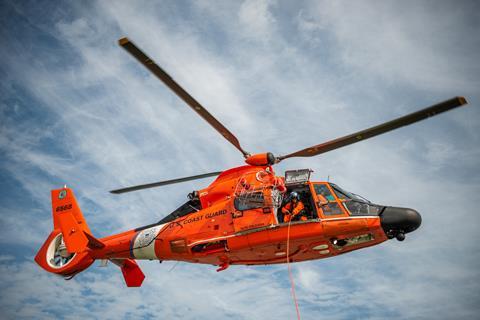 MH-65 Dolphin helicopter aircrew from Coast Guard Air Station New Orleans - US Coast Gaurd