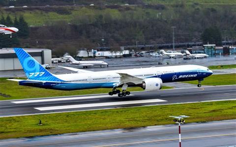 Boeing 777X 777-9 first flight Landing 2