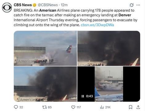 Denver AA fire Twitter
