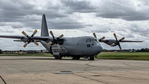 South African C-130B at Cambridge airport