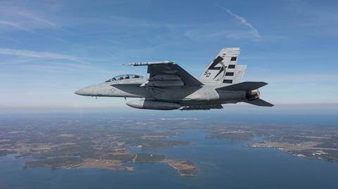 TCTS II in first flight on FA-18E Super Hornet