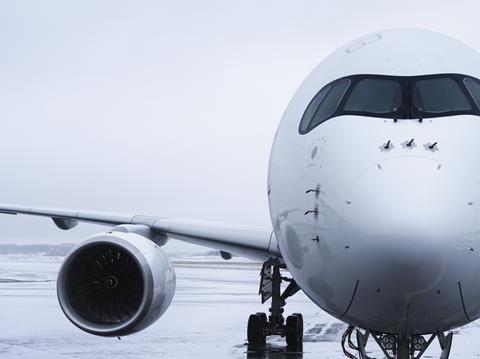 Finnair Airbus A350 detail nose and wing