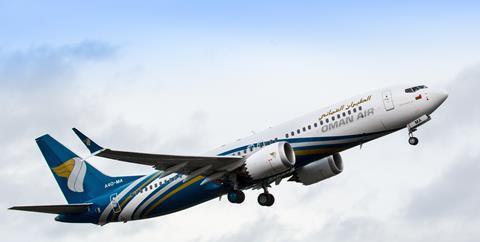 Oman Air's 1st 737 MAX. Boeing. Air Lease owned. Boeing