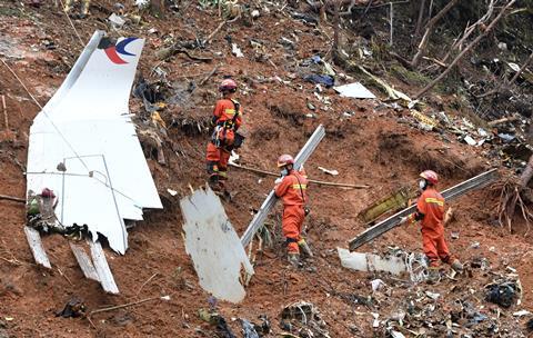 China Eastern 737 wreckage