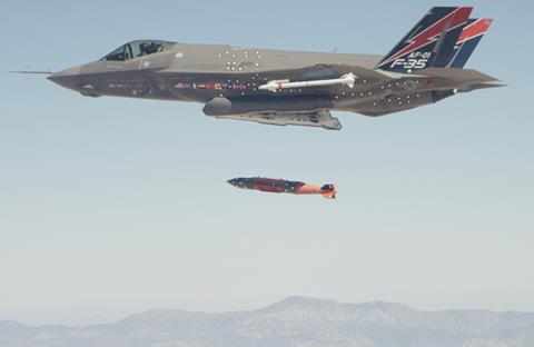 F-35 JDAM fire