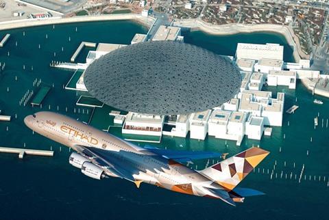 ETIHAD AIRWAYS A380 LOUVRE ABU DHABI FLY-BY