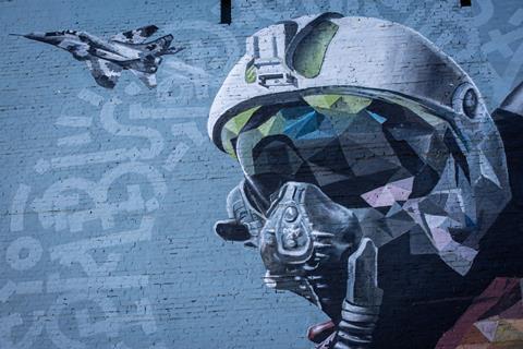 Ghost of Kyiv mural