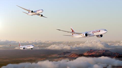 Boeing 777-8F in Qatar Airways colours