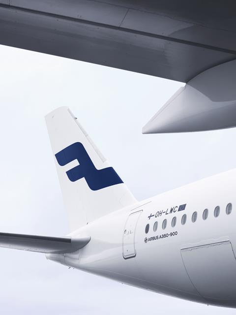 Finnair Airbus A350 detail wing tail