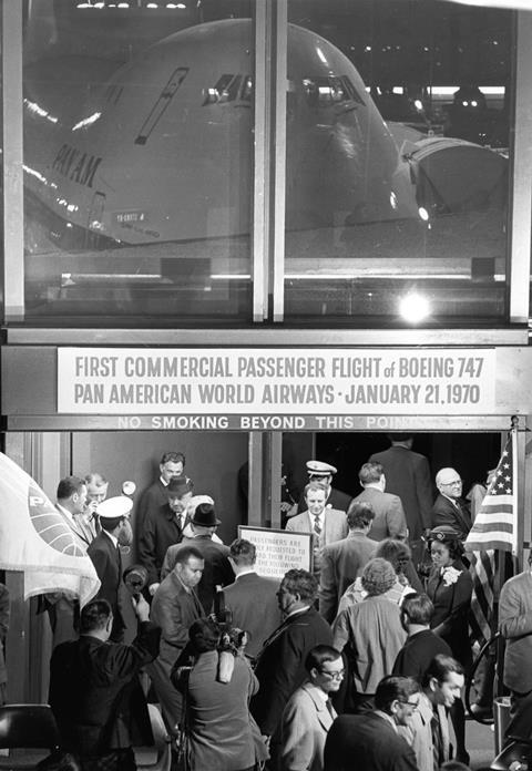 Boeing 747 first service departure