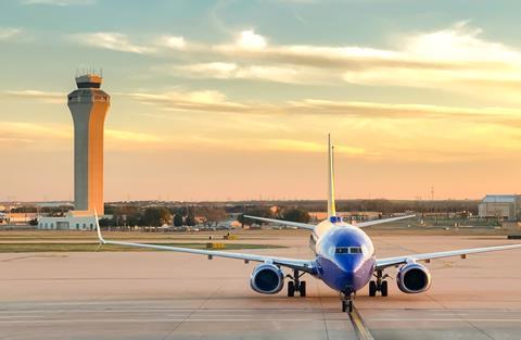 Southwest 737 in Austin, Texas