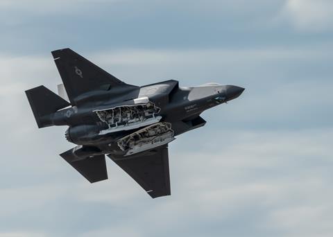 F-35 with internal bay doors open