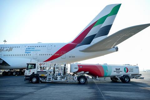 Emirates A380 SAF trial