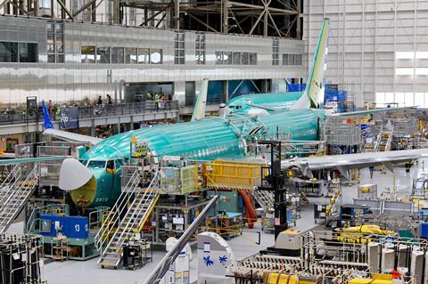 Boeing's 737 assembly facility in Renton, Washington 25 June 2024