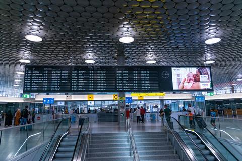 Hannover airport, departures board