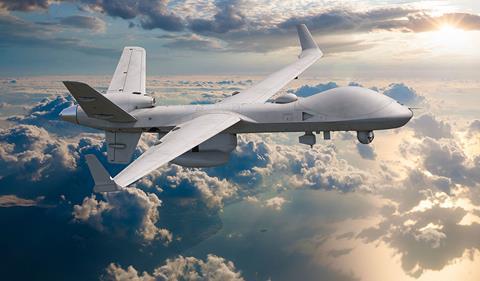 MQ-9B SeaGaurdian with Leonardo Sage 750 electronic emission sensor pod