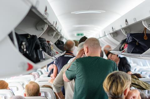 Passengers with cabin locker bags