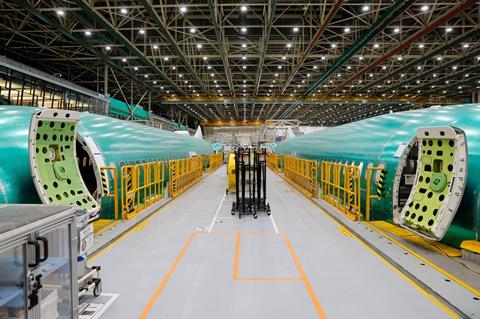 Boeing's 737 assembly facility in Renton, Washington, 25 June 2024